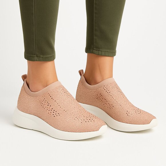 Lauren Lorraine Carry Rosegold Rhinestone Slip-On Sneakers | Size 7.5 - Picture 2 of 3